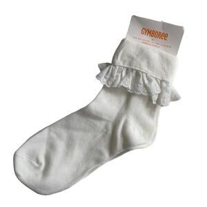 Gymboree NEW Eyelet Lace Trim Socks - White - Medium